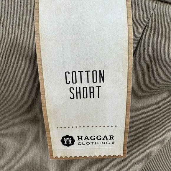 NWT Haggar Mens Tan Pleated Casual Lightweight Chino Shorts Size 42W - Picture 7 of 10